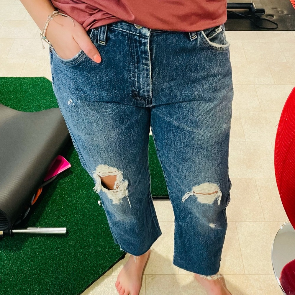 Vintage Wrangler High Rise Distressed Jeans